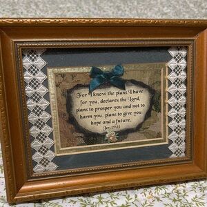 Vintage Framed Jeremiah 29:11 Quote